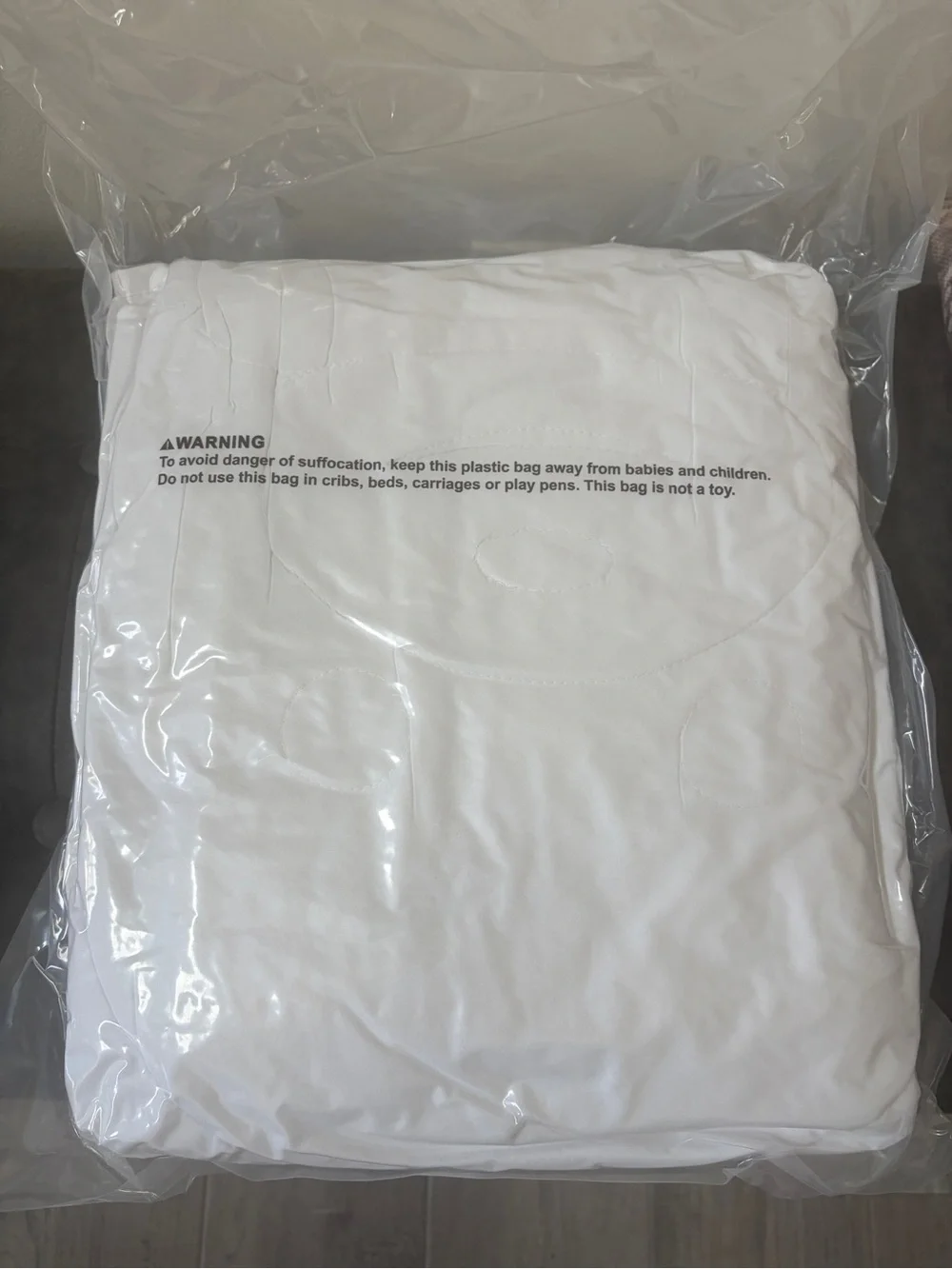 Plush Teddy Quilted Baby Comforter - White
